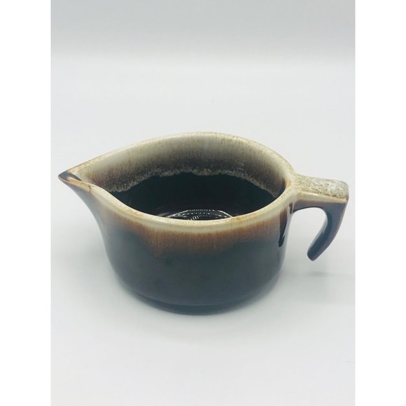 Vintage Pfaltzgraff brown drip open handle ceramic creamer. - Picture 1 of 11
